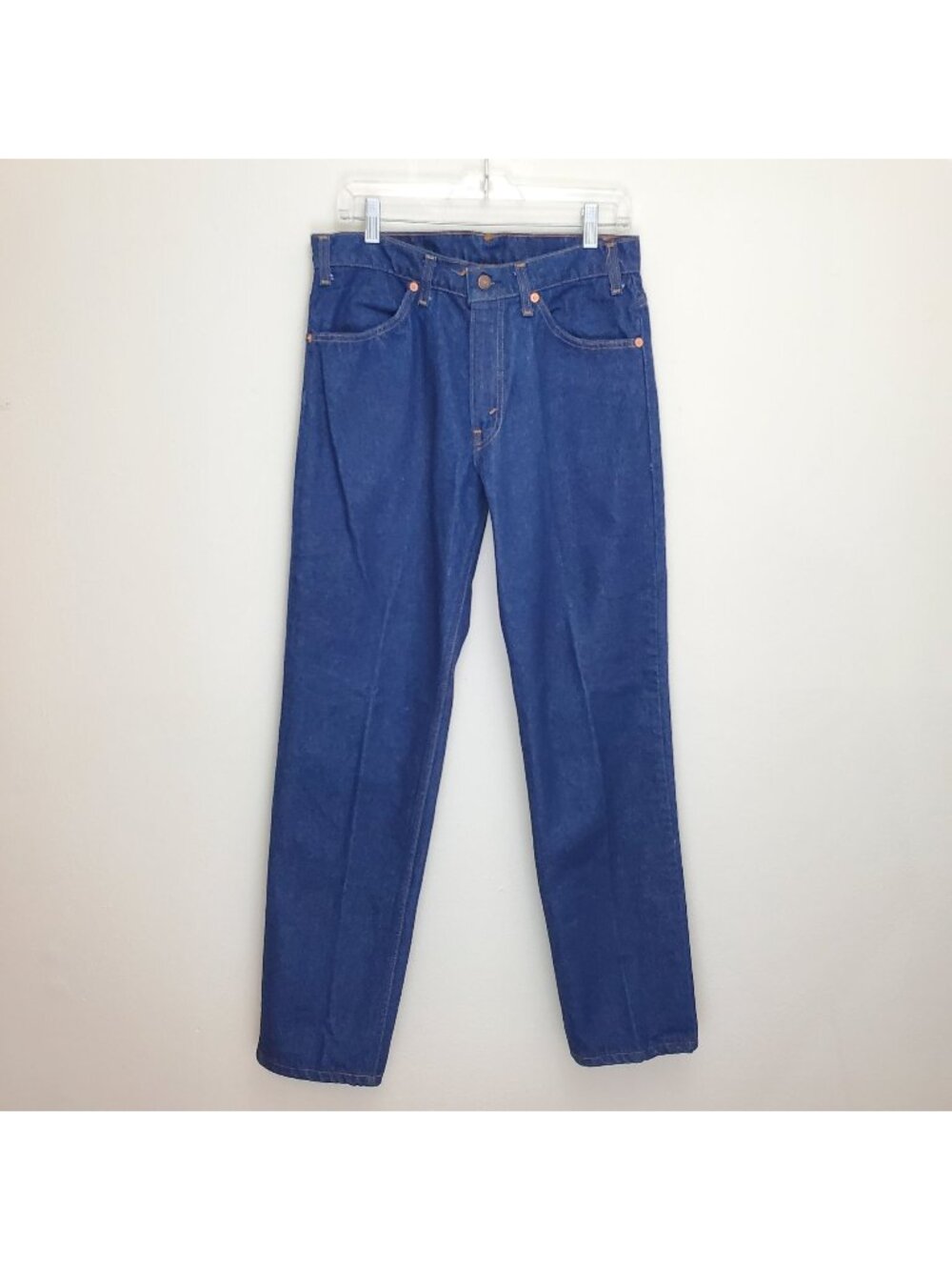 Levi's straight leg dark wash jeans 1980's orange tab